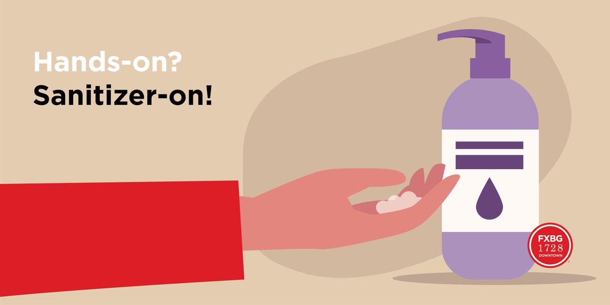 FxbgDNTN's tweet photo. Hand sanitizer: keep it on to keep germs off. Use a 60% alcohol-based hand sanitizer whenever you’re not able to wash your hands.
#FXBGStrong #WashYourHands #LoveFXBG https://t.co/S2GCmt3MCW