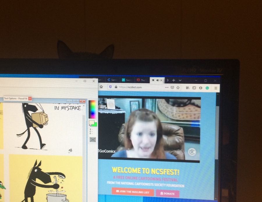 samsoncomics's tweet photo. Working on a 2021 DSotH Sunday while #NCSFest is streaming live. Who watches the watcher? Hi @breakingcatnews &amp; @nancysweatyedi1 https://t.co/6vAqMMN5i4