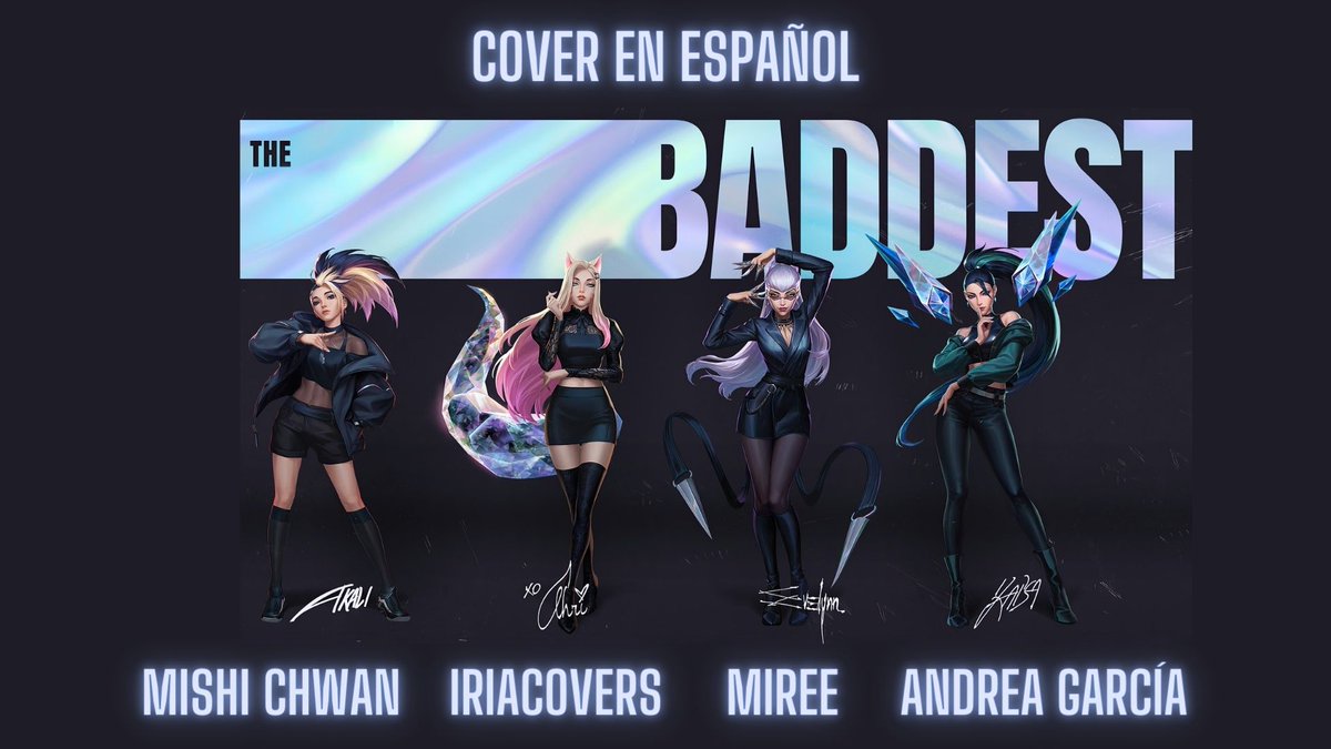 IriaCovers's tweet image. Nuevo vídeo en YouTube!!

✨ The Baddest - K/DA ✨

Cover en español junto a @Mishi_Chwan, @Realandreag y @miree_music ❤️
En el hilo pongo los vídeos de sus canales, dadles apoyo!!

Link para verlo: youtube.com/watch?v=YNUh2p…