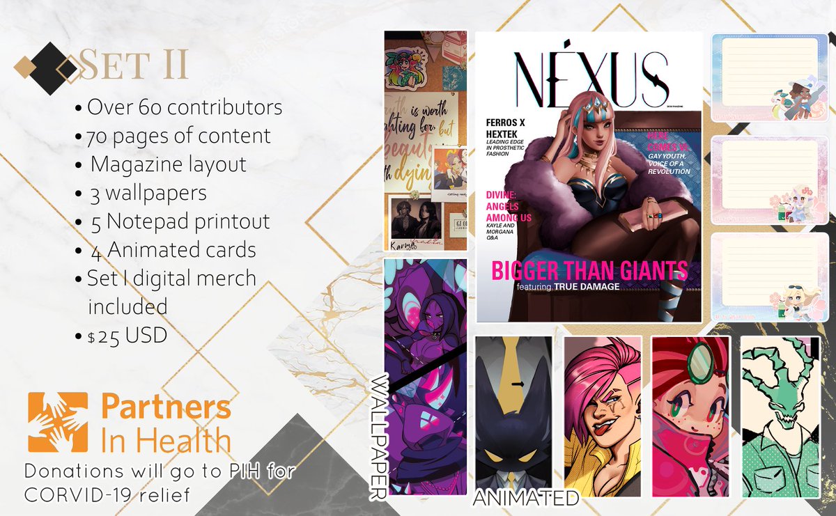 💎 Bling, bling~💎 NEXUS is ready to debut on the virtual catwalk! Due to the pandemic (and other ongoing disasters), we will be opening orders for a digital release for now! All proceeds will go to Partners In Health!

Check it out!
✨gumroad.com/l/lozNEXUS✨