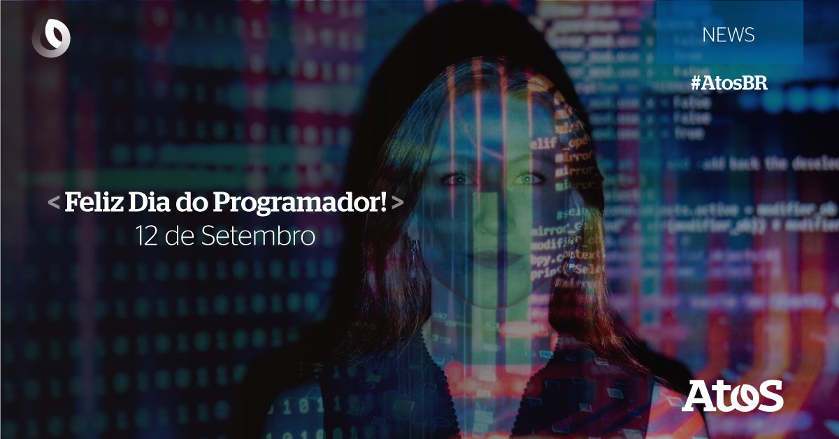 atos_br's tweet photo. 💻 Hoje é dia daquele profissional do futuro que coloca nossos projetos em prática e transforma códigos em grandes resultados 💙
#diadaprogramadora #programação #code #código #codegirl #programadora #programador #programadores #dev #developer #desenvolvedor #desenvolvedora https://t.co/XzTsXNYAXQ