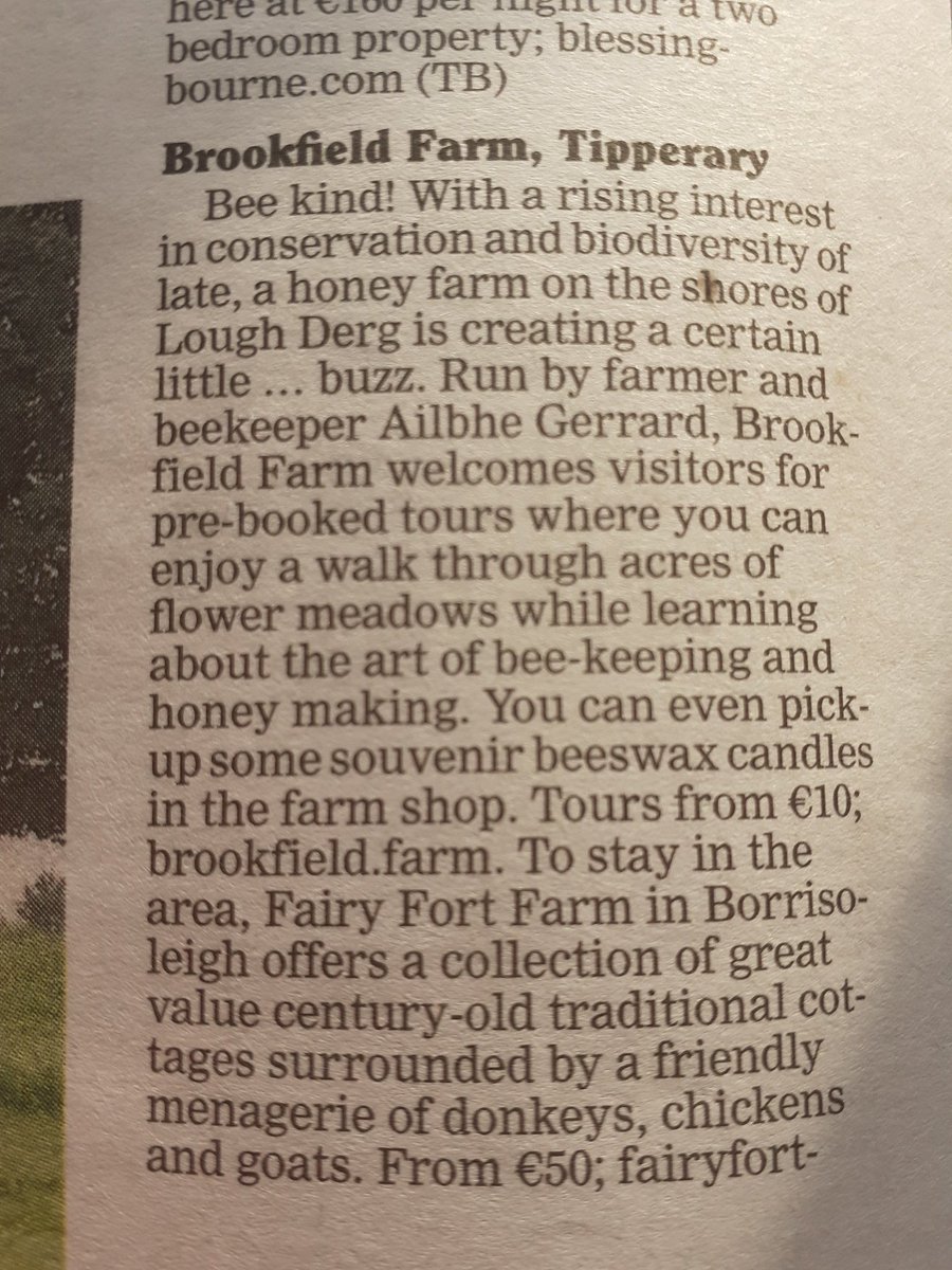 Fairyfortfarm's tweet photo. Thanks to @ThomBreathnach for the nice mention in today's @irishexaminer along with the fantastic Brookfield Farm. #VisitTipperary #VisitTipp #Makeabreakforit #FarmStay #IrelandsAncientEast https://t.co/aH5yB2ZykX