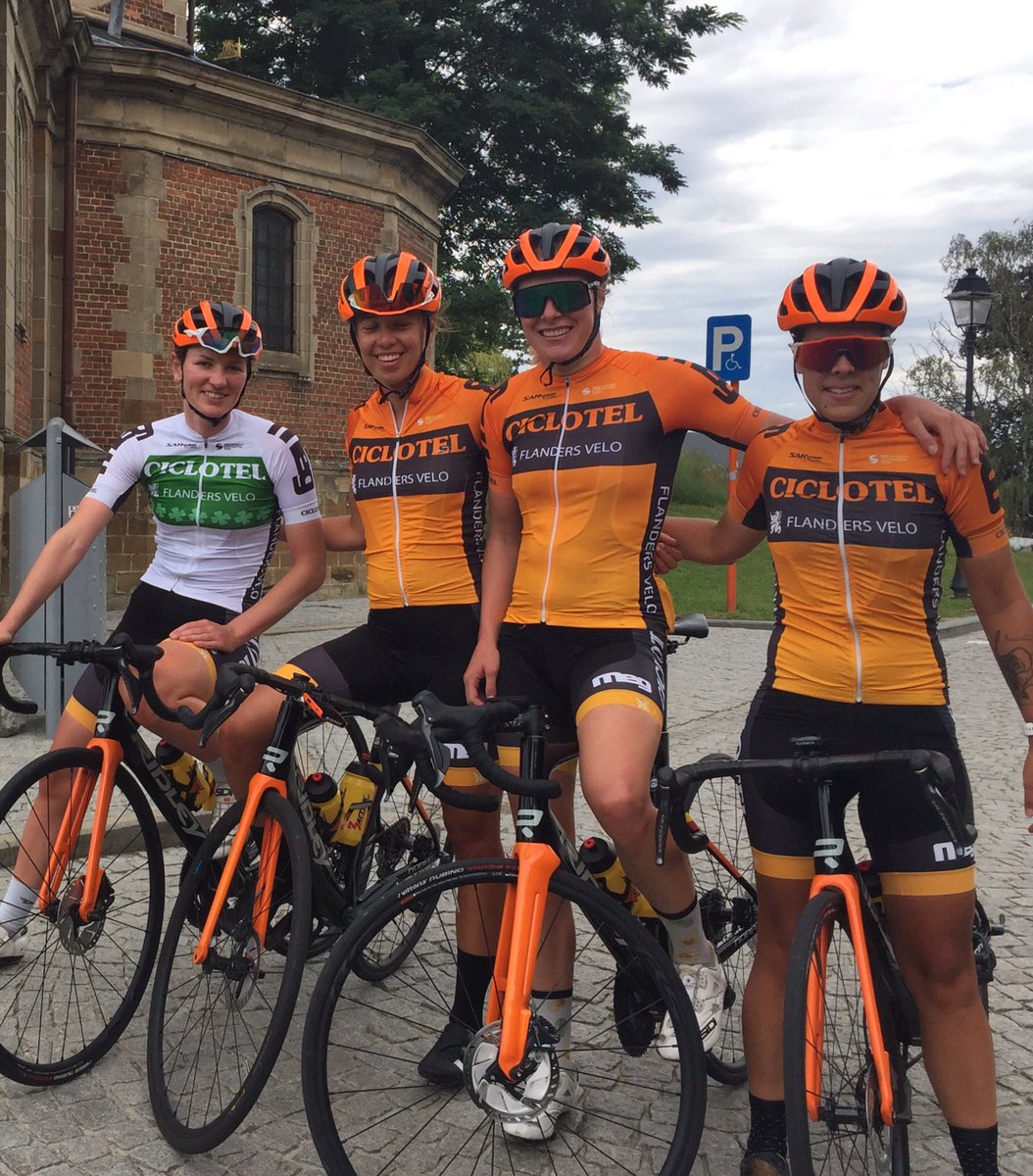 TeamCiclotel's tweet photo. Tomorrow these 4 Ciclotel riders at the start in Bornem🇧🇪 
Goodluck Alice, Kirstie, Sara &amp; Kim🤞. 

#teamciclotel #cicloteltravel #3action #ridleybikes #womenscycling https://t.co/p2rAQaUoxd