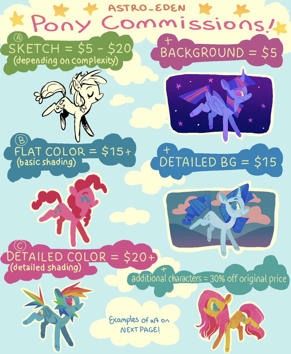 ?My pony commissions are OPEN!!? please dm me if you'd like to request a commission! Rts are very appreciated ? 