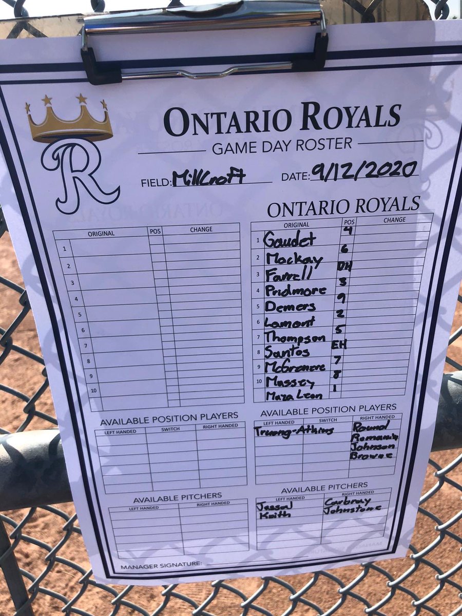 The 18U Royals are all set to take on the Ontario Astros this afternoon at Millcroft Park in Burlington.

While over at Ireland Park, our 15U and 16U Royals are taking on the 15U and 16U Astros.

Great day for baseball.

#RepTheCrown 👑