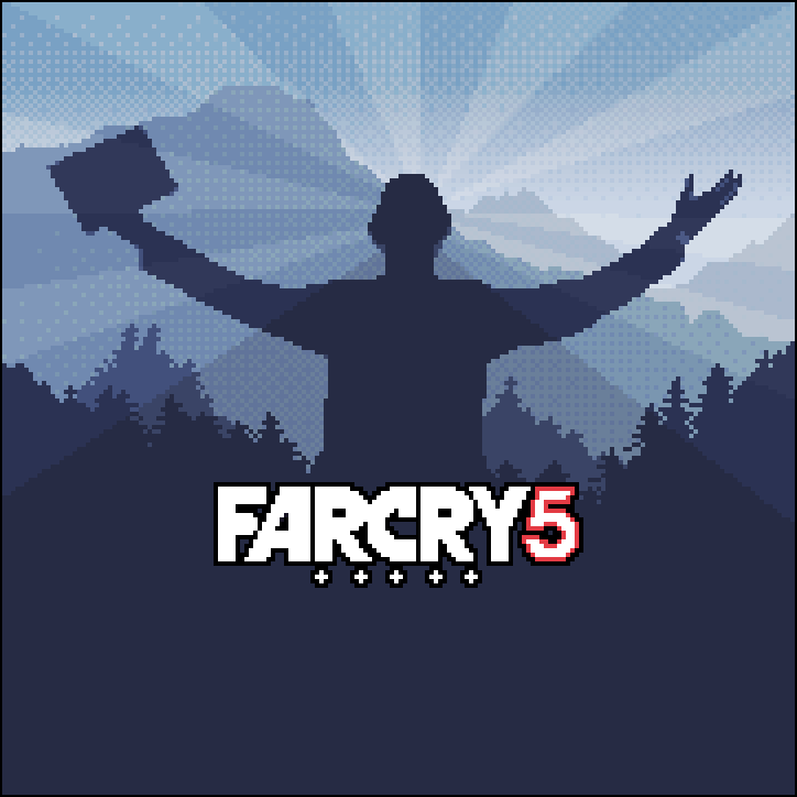 Elendir13's tweet photo. Just drew a little #PixelArtTribute to the game I'm currently playing. Inspiration taken directly from the FarCry 5 Sountrack Album. #pixelart #aseprite #farcry https://t.co/mqiYMYI3mg