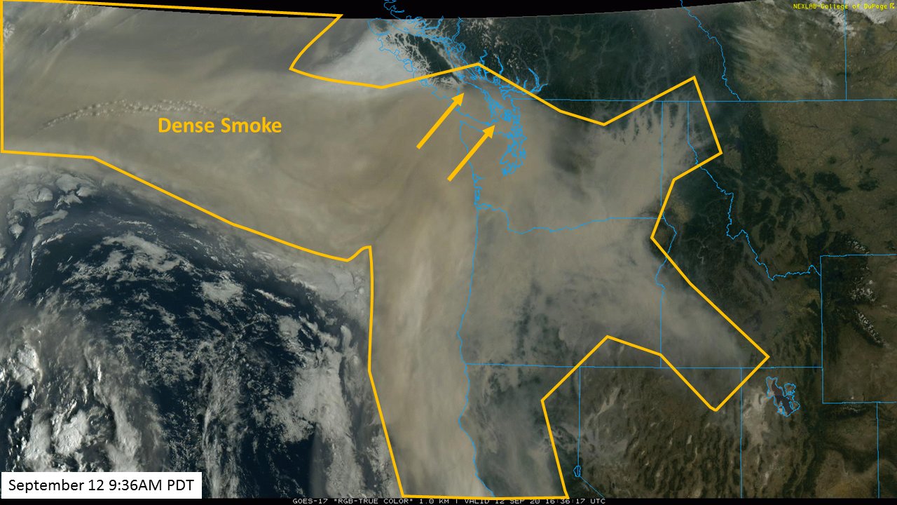 Real Time Smoke Map Metro Vancouver On Twitter: "The Thick Smoke Plume Is Beginning To Move  Over The #Metrovancouver Region. Ground Level Concentrations Expected To  Remain High Through The Day With Some Improvement Possible Tomorrow. See
