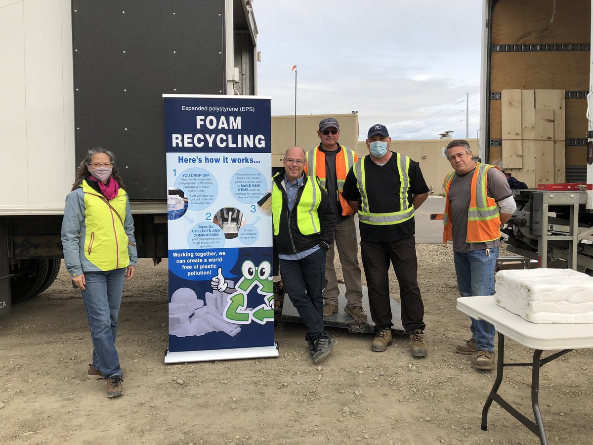 SarahMarshallNC's tweet photo. Plastic recycling in Red Deer today! Thank you #Styrogo, #arma, #apra, #novachemicals! https://t.co/pdExKm9feu