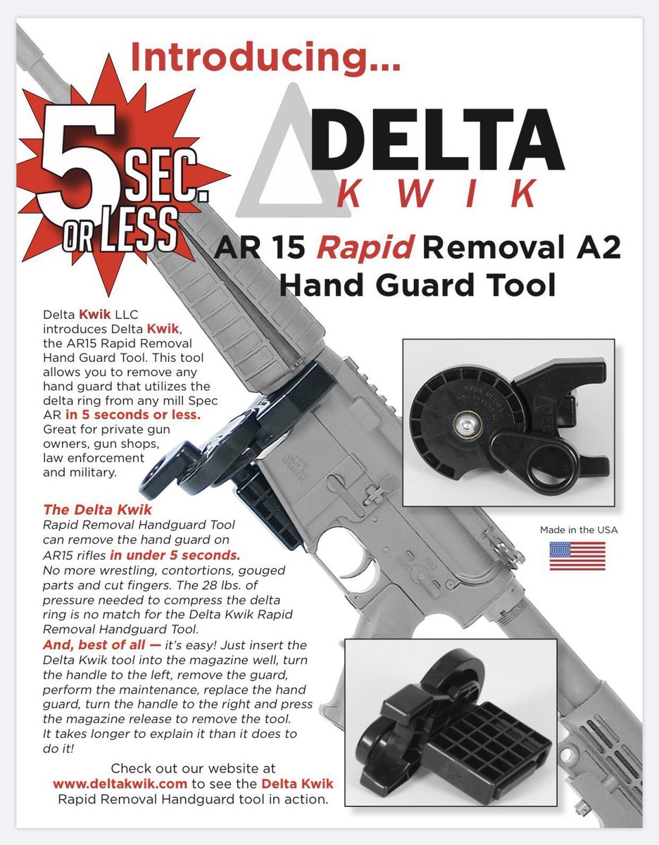 DeltaKwik's tweet image. Introducing Delta Kwik, the AR-15 Rapid Removal #Handguard Tool that allows you to remove any handguard in less than 5 seconds. #2A #AR15 #NRA #SecondAmendment #Firearm