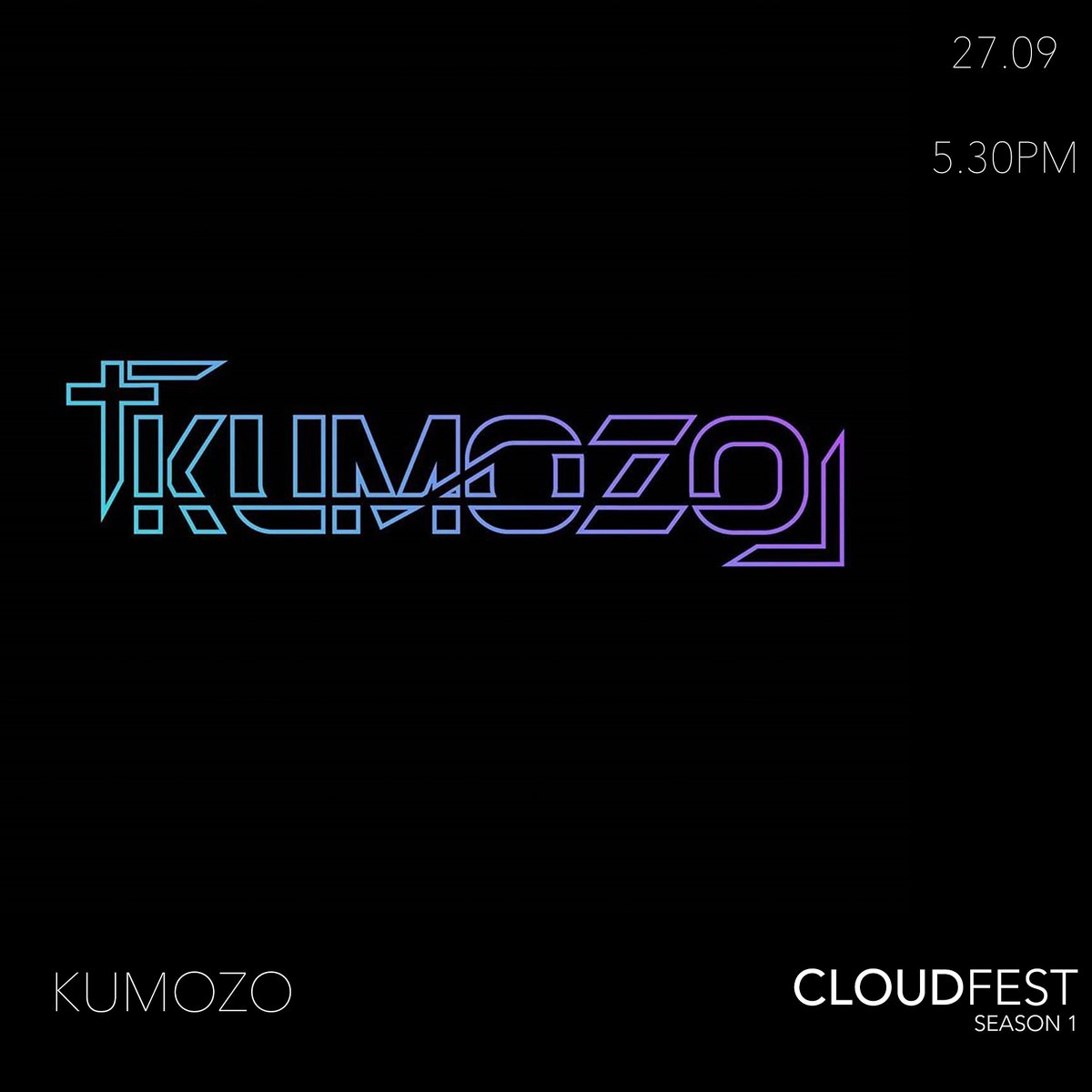 officialkumozo's tweet photo. I am presenting my Futurecore set for CloudFest 2020.

I will be playing on September 27 at 5.30PM GMT.

#kumozo #cloudfest #roseclouds #september #Switzerland #futurecore #online #edm #producer #dj #twitch #festival https://t.co/E1OQybQvxS