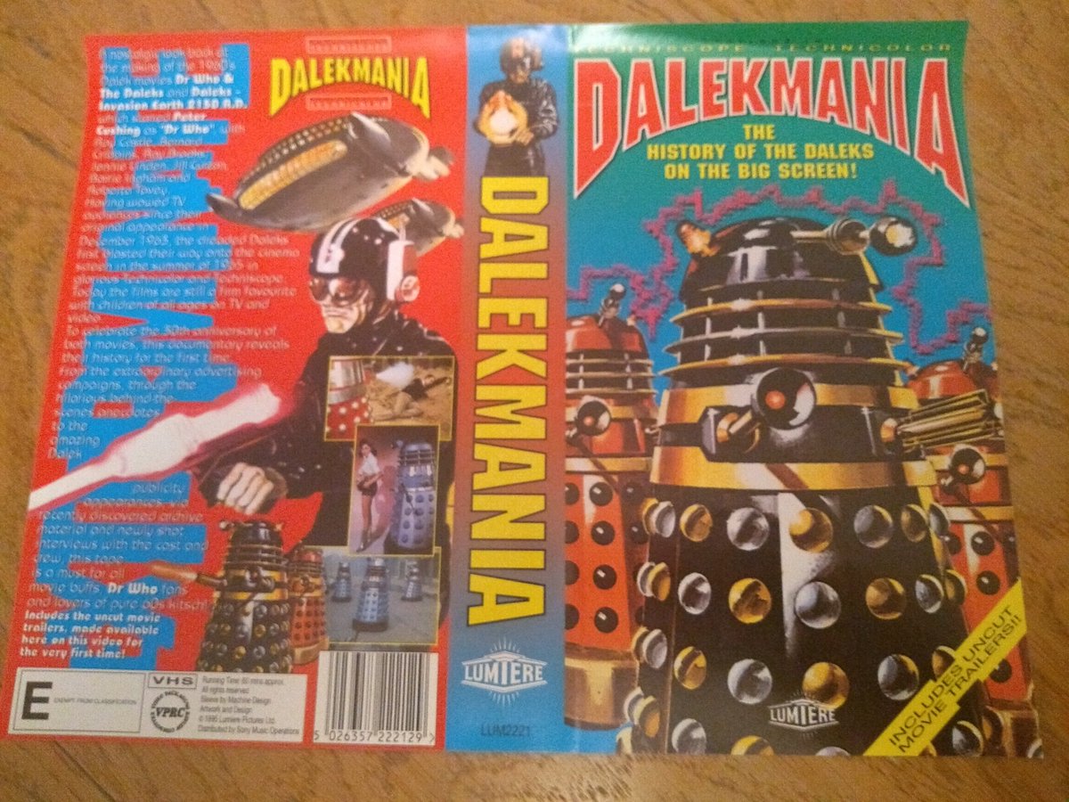 thatcedric's tweet photo. The original VHS covers for the Dalek films and Dalekmania. #MostExciting https://t.co/88SUGdQ2XN