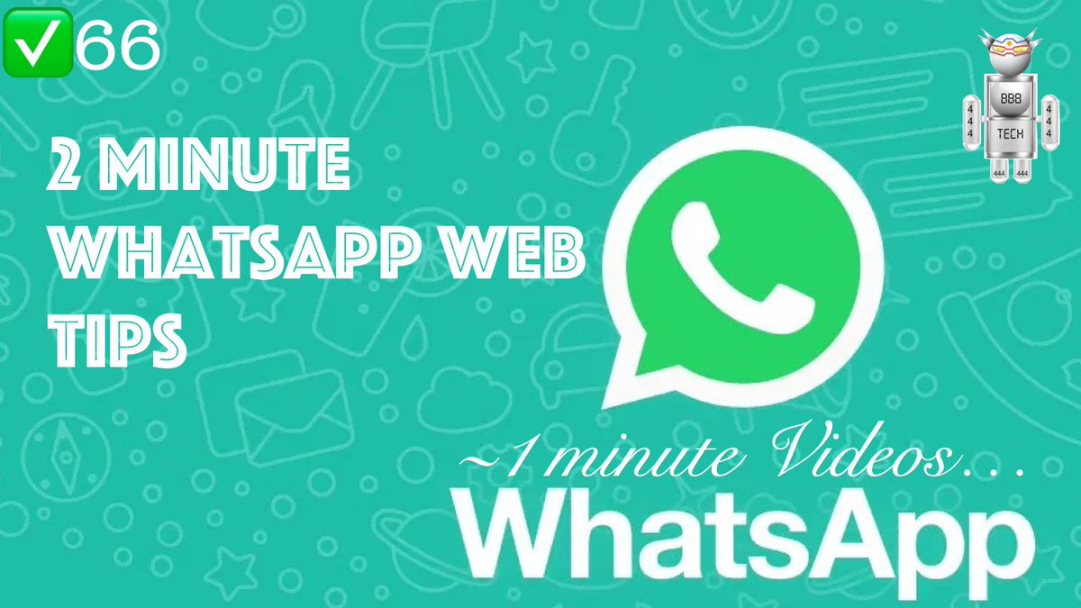 Bb8Tech's tweet image. Two minute whatsapp web tips - BB8Tech - 66
#whatsappweb #twominute #tips
youtu.be/GxCgdcKX_xQ