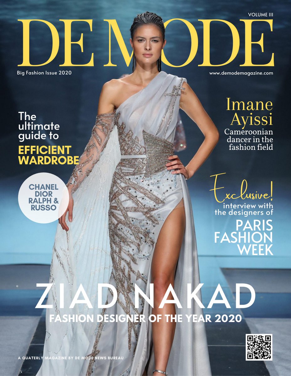 magazinedemode's tweet photo. DE MODE 2020 BIG FASHION GLOBAL ISSUE featuring LEBANESE HAUTE-COUTURE DESIGNER "ZIAD NAKAD". Out now on https://t.co/7YL627Ay0B
#demode #demodemagazine #ziadnakad #Lebanon #ziadnakadondemode #parisfashionweek #fhcm #xuanparis #georgeshobeika #rahulmishra #CHANEL #DIOR #Trend https://t.co/RHphOjmB4s