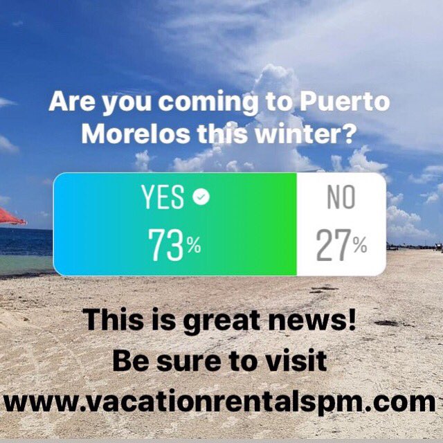 CasaViajeros's tweet image. We asked if you were coming to #puertomorelos this #winter⁉️And you said “YES”‼️‼️
We can’t wait to see you! If you are looking for a #vactionrental be sure to visit our NEW website vacationrentalspm.com
See you soon 🌴🌵🌺🐚🌊