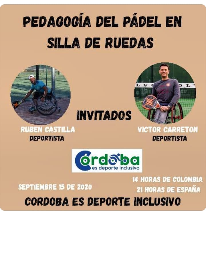 CastiRufi's tweet photo. El próximo Martes día 14/09 estaremos en directo a las 21:00 hrs desde Cordoba ( Colombia) , donde hablaremos de Deporte Inclusivo y de Padel en Silla através de Google Meet con Jesús Fernando Kerguelen Soto.
@starviepadel #Fundaciondamm #Estrelladamm @dosmsports @vcarreton https://t.co/E4z4qpCZx6