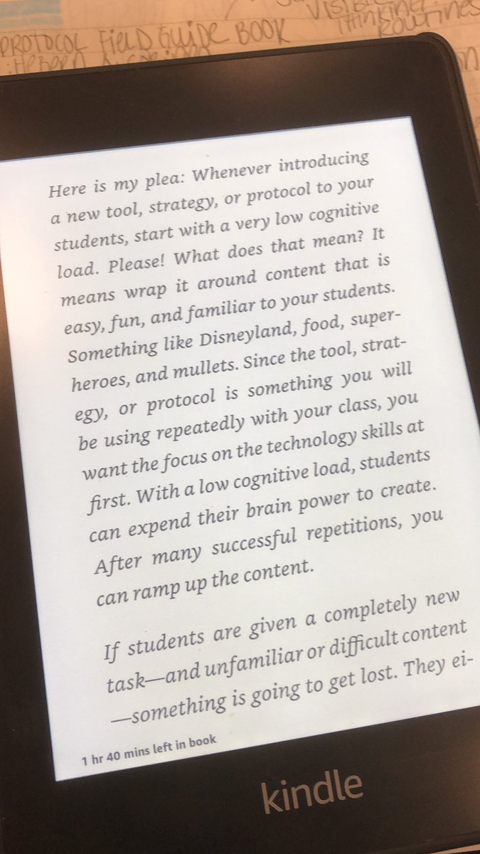 Digging into the Eduprotocol Field Guide and am totally appreciating this reminder to make sure our tools don’t get in the way of our content by teaching our tools first.  Go slow to go fast! <a href="/eduprotocols/">@EduProtocols</a>