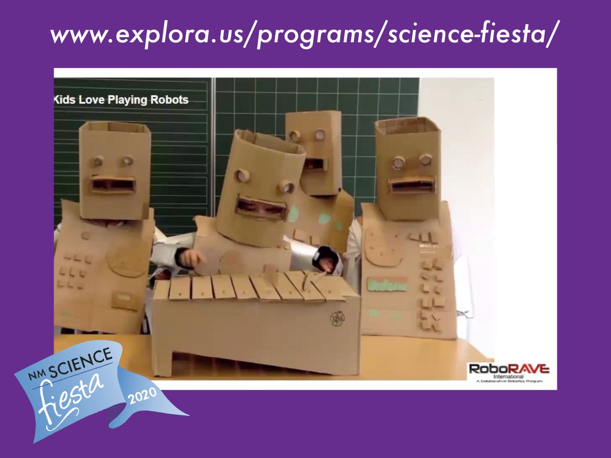ExploraNM's tweet photo. How do you science? At @RoboRAVEIntl, you can make your own robot and program it to complete challenges! YOU can learn how to do it with them during the 2020 NM Science Fiesta! What will your robot look like? #NMScienceFiesta #ScienceDestination #HowWeExplora #STEAMforAll https://t.co/jeFa7YWQZy