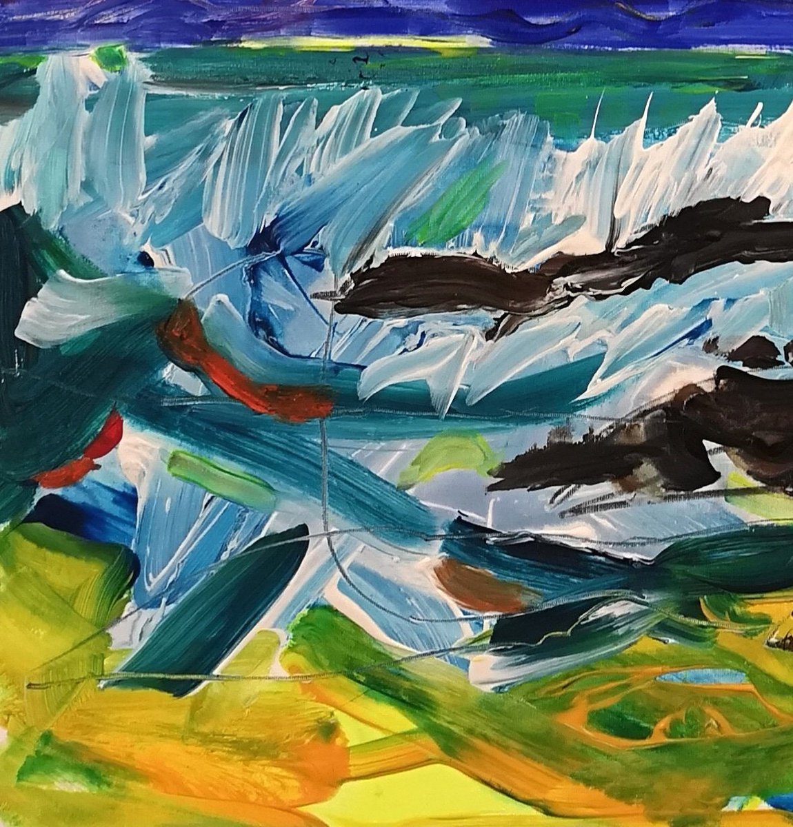 nigelwatersart's tweet photo. A close-up of #stives #porthmeorbeach #seascape #painting by @nigelwatersart on display #savoonigallery #seaton as part of #devonopenstudios2020 open Sunday 13th 10-5 I'll be at the gallery all day. Come and meet me at the gallery and chat about art. All Welcome. @DevonArtistNet https://t.co/PK5qjcPlc4