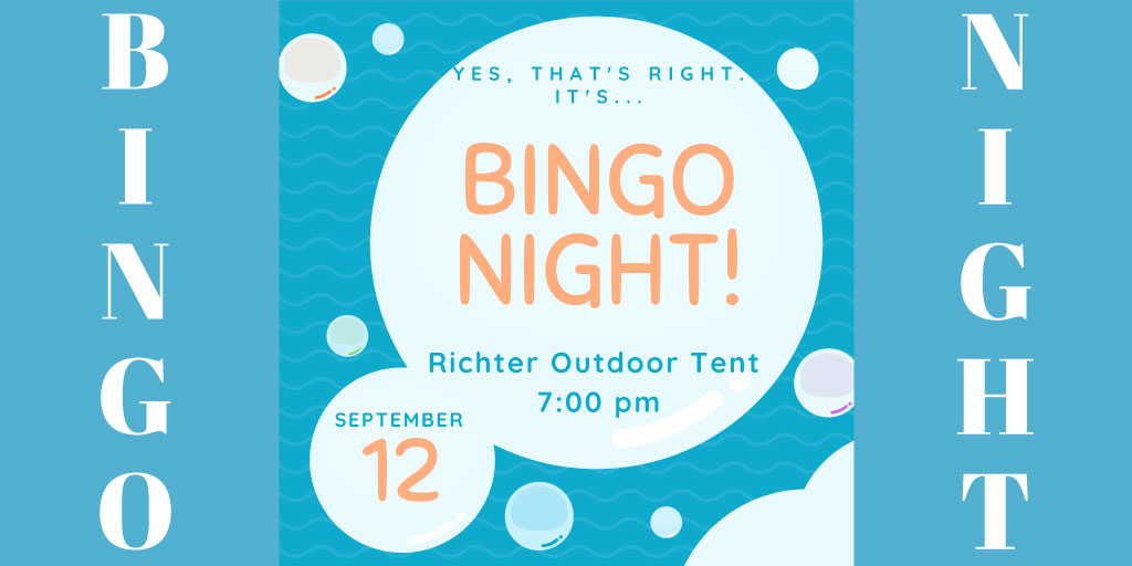 StBonaventure's tweet photo. Bingo Night is a Bonaventure favorite and it is BACK. Join us at the tent outside of the Richter Center for a GREAT time! https://t.co/FPKbWhSaDw
