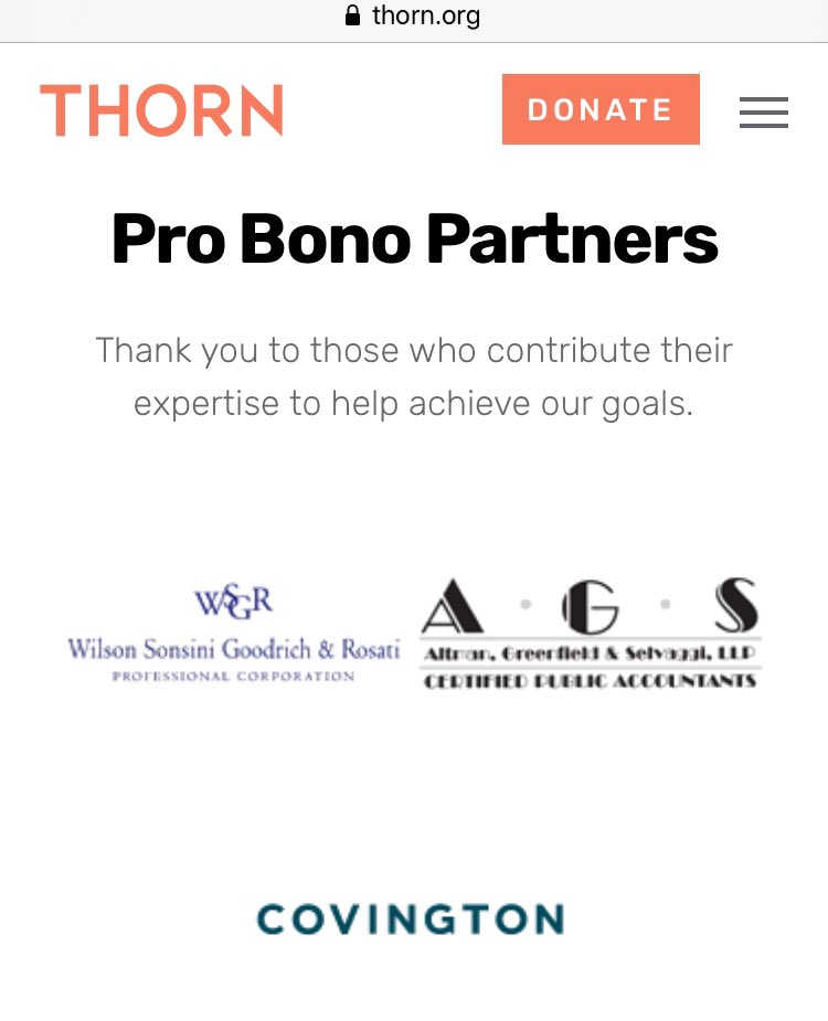 14) Thorn has quite a pro-bono partner... Covington. Yes, the same Covington that did  @GenFlynn DIRTY when they were his legal team  https://www.law.com/nationallawjournal/2020/04/09/covington-hands-over-more-files-to-mike-flynn-after-inadvertently-missing-them-earlier/
