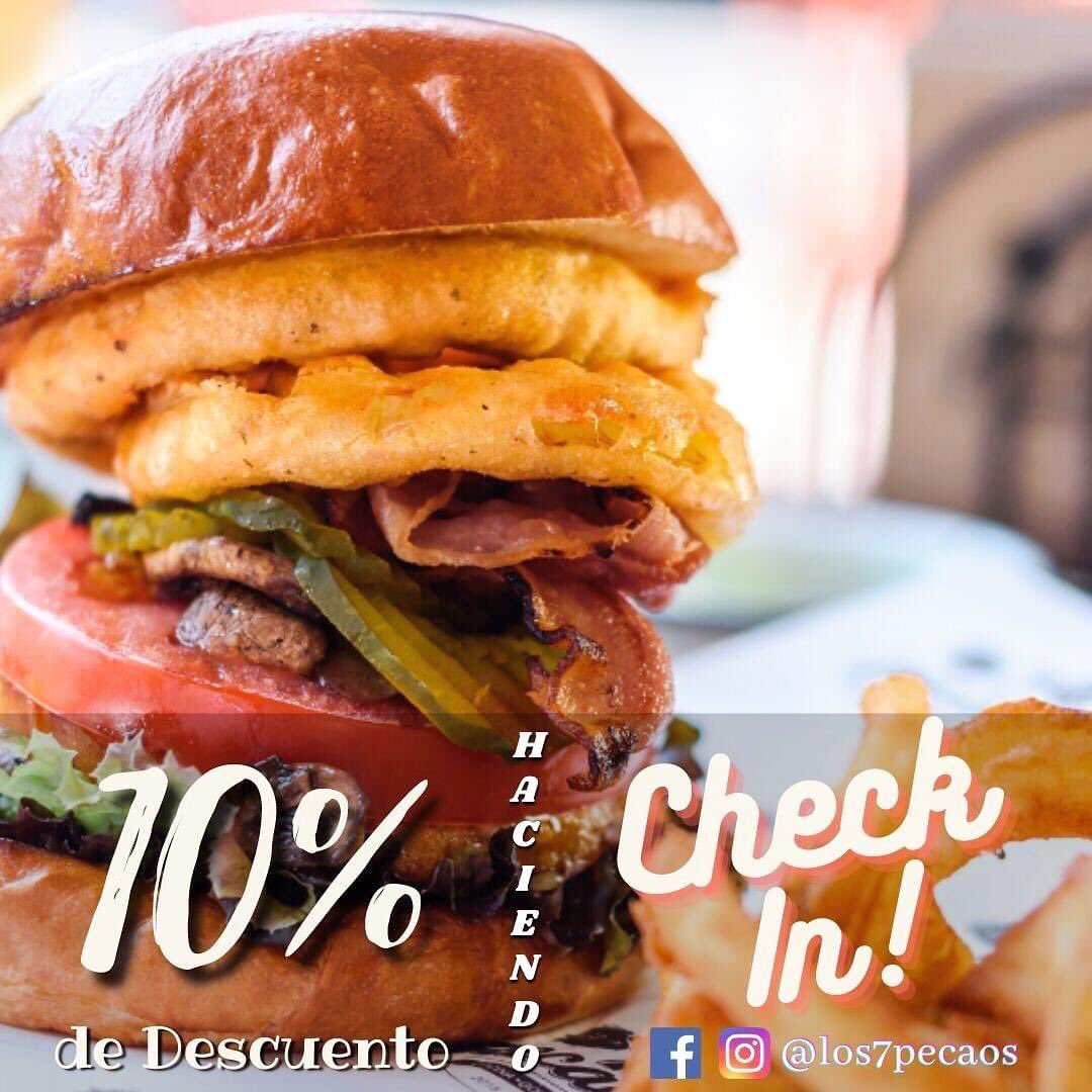 los7pecaos's tweet photo. ¿Aún no sabes dónde comer? 🤔🍔😈
👉🏻Al hacer Check In con nosotros llévate un 10% de descuento. 🔥
🔸 Aplican restricciones

#los7pecaos #delvalle #restaurante #restaurantescdmx #foodlover  #foodphotography #burger #burgerlover #burgers #burguerlovers #hamburguesa https://t.co/s6807DVs6r