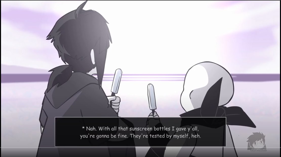 but also it seems like Cross does wear that style of scarf that’s tied at the back often enough too outside Timeline III (3) (which makes him looks like classic swapstyle sans style) anyways.....o__o