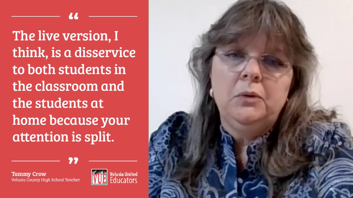 VUEPresident's tweet image. VUE member Tammy Crow shares her thoughts on Volusia Live. @bycassidy @VCSTeacher #VUESTRONG