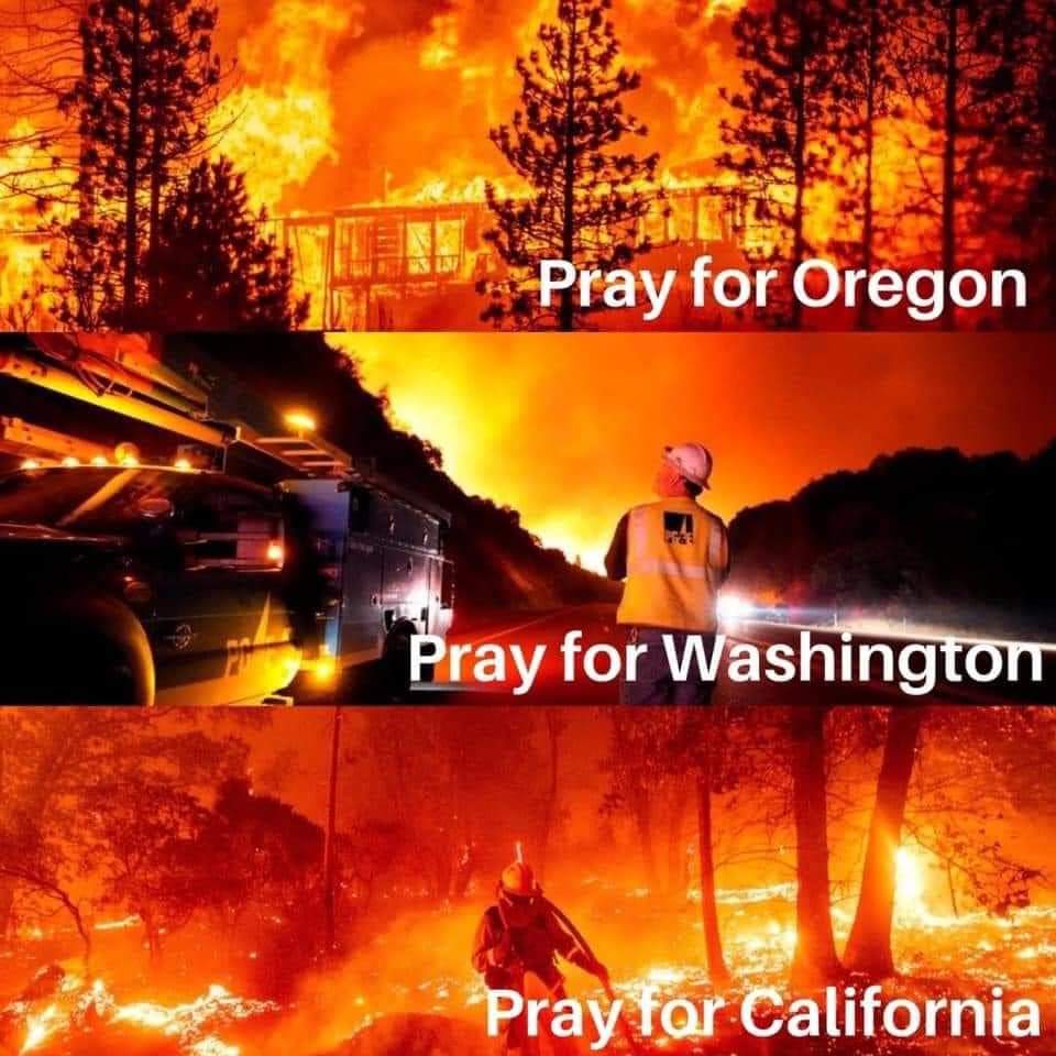 RatchetNurse1's tweet photo. My ER is so smoky, we are having to wear a particulate respirator inside. 

My throat is raw, my lungs are burning, and I have a headache from the smoke.

#PrayforCalifornia 
#PrayForOregon 
#PrayForWashington https://t.co/VuQm5G1ik1