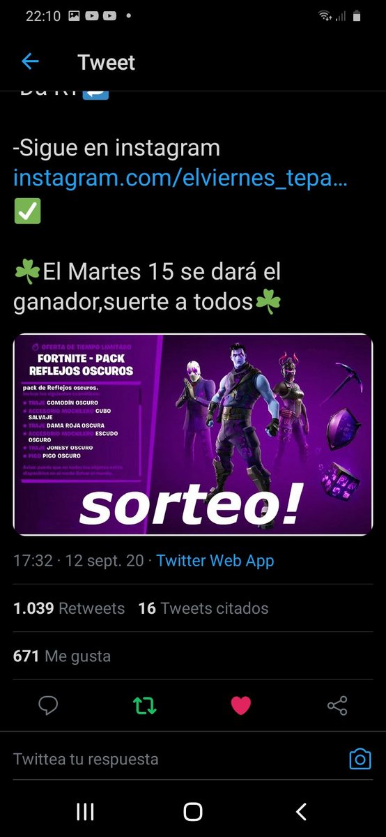 SecretBS2's tweet photo. @RinconFortnite Aver si gano :v https://t.co/HQLQnshsi4