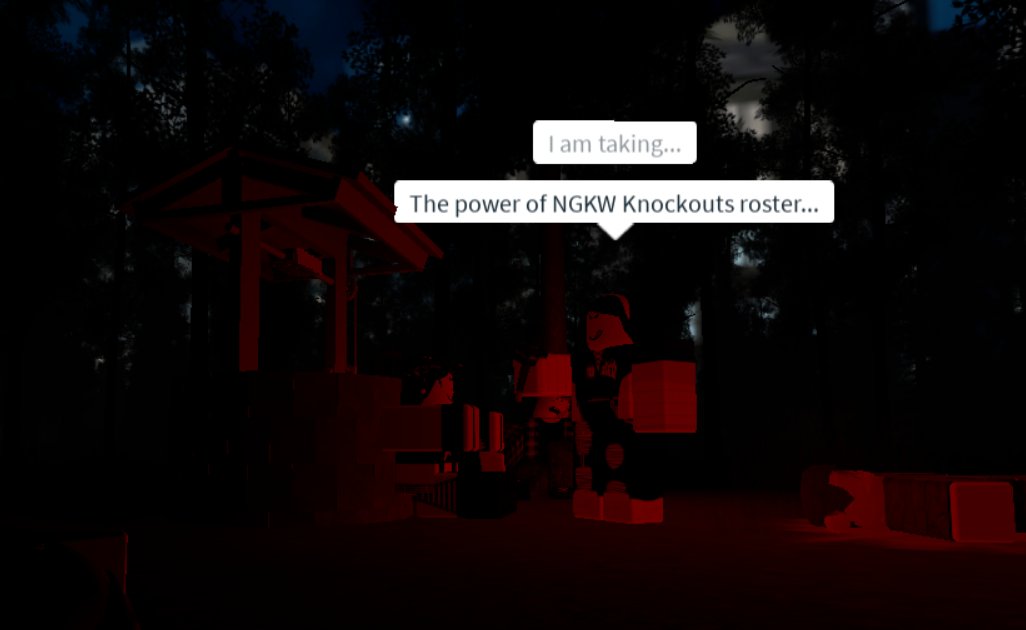 NGKWRoblox's tweet photo. NGKW - 12/09/2020

@AlrightTessv2 has declared her entry into the Gauntlet for the Gold matchup NEXT WEEKEND! [unpictured]

AND @iiOmq_Nae reminds Keri that she can snatch the Knockouts title from her at any time and isn't afraid to make a few sacrifices...

#NGKW https://t.co/NOEoELHX0T