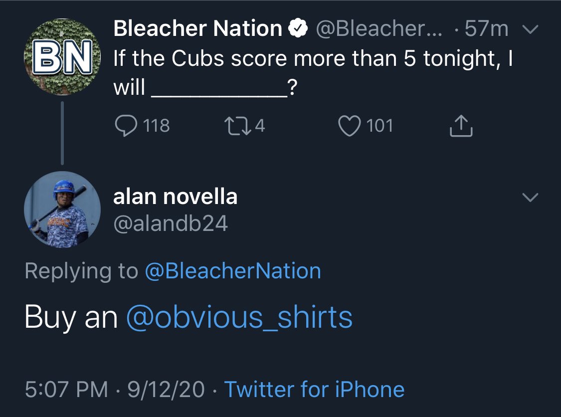 If the Cubs score more than 5 runs, I’ll giveaway 5 shirts to 5 lucky winners. Retweet to enter. #GetOnTheBus #GOTB