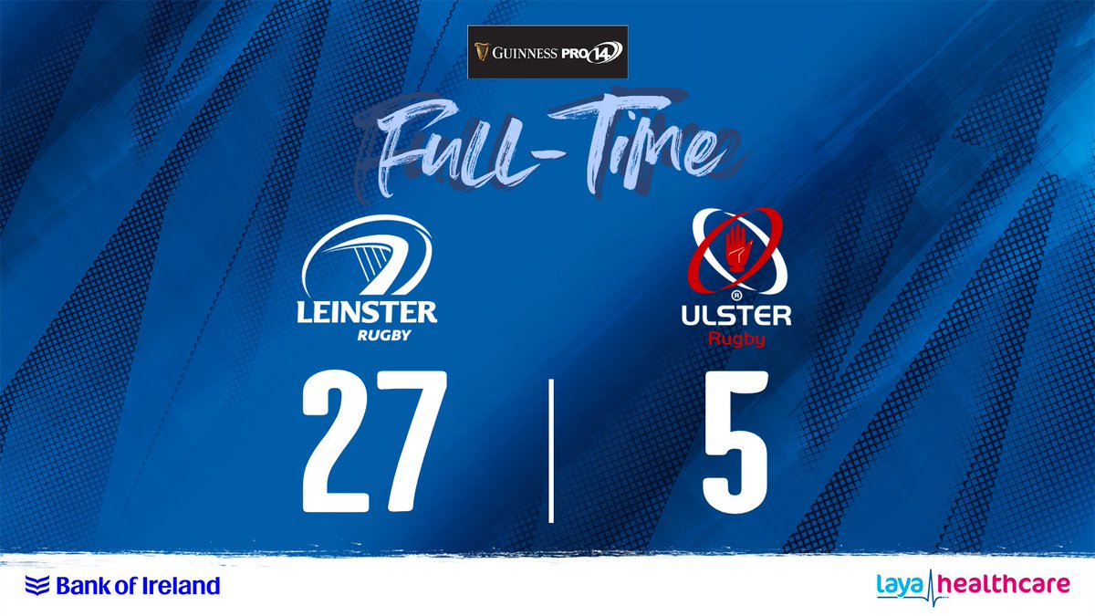leinsterrugby's tweet photo. FULL TIME! GUINNESS PRO14 CHAMPIONS! 🏆🔵

#LEIvULS 
#GuinnessPRO14 https://t.co/SW74BNgeWP