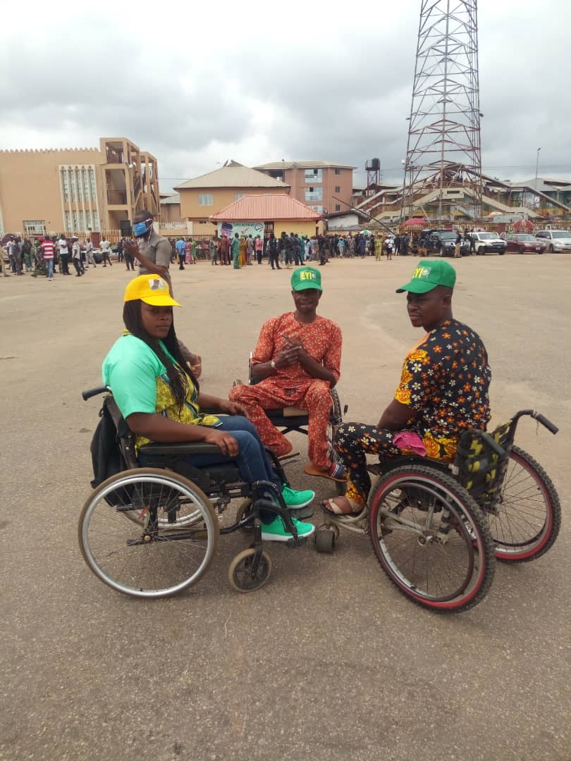 OjoOluwaseunAb1's tweet photo. People with disabilities are happy. #OndoPDPFlagOff https://t.co/wuKE8WRS2x