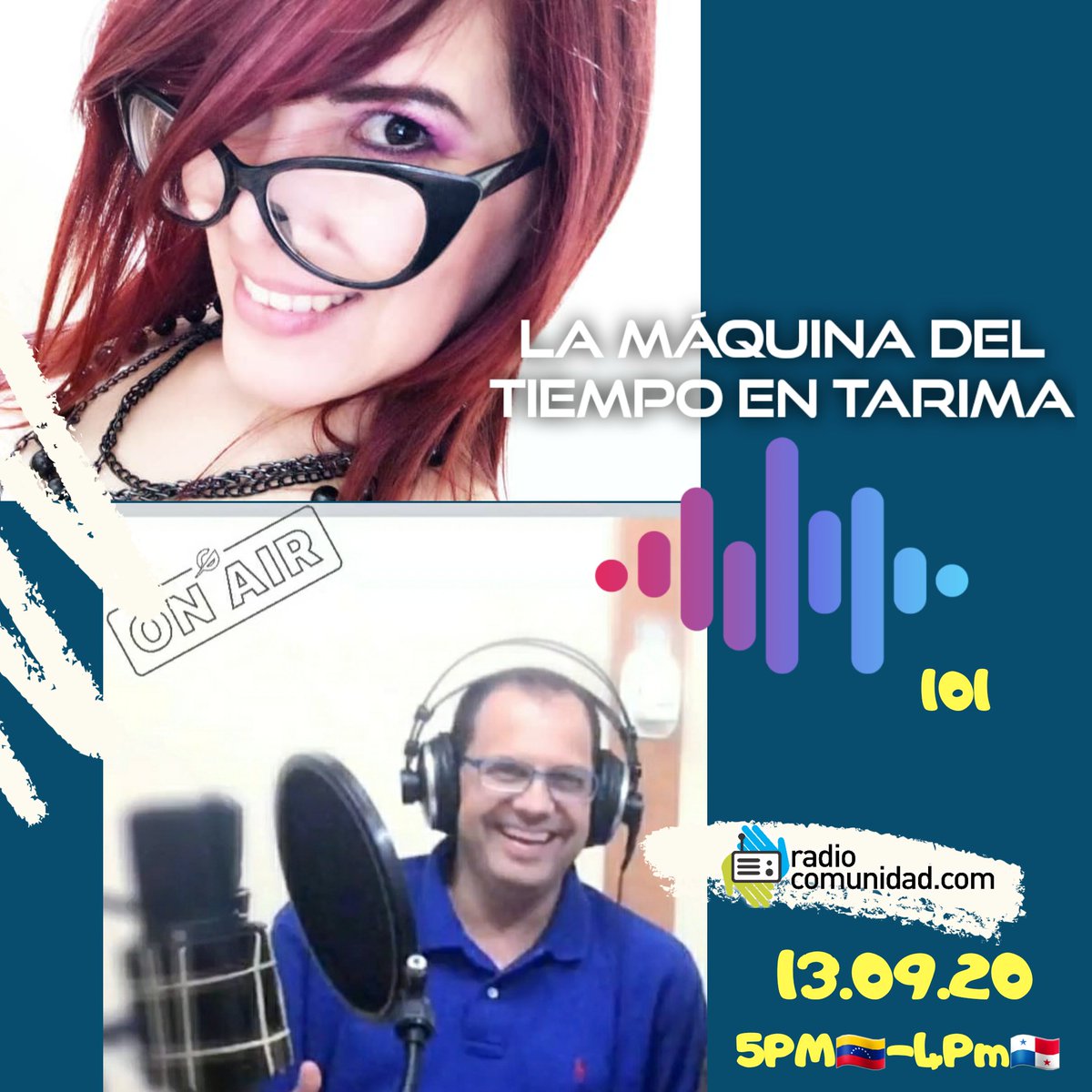 LMDTiempoTarima's tweet photo. 13.09.20 programa 101también es especial ya que estaremos colocando los saludos de ustedes nuestros oyentes, no te lo pierdas 5 PM 🇻🇪 por @Radio_Comunidad #LaMaquinadelTiempoenTarima #Programa101 #Saludosoyentes #RadioComunidad #Venezuela https://t.co/8Ea9wL6TPq