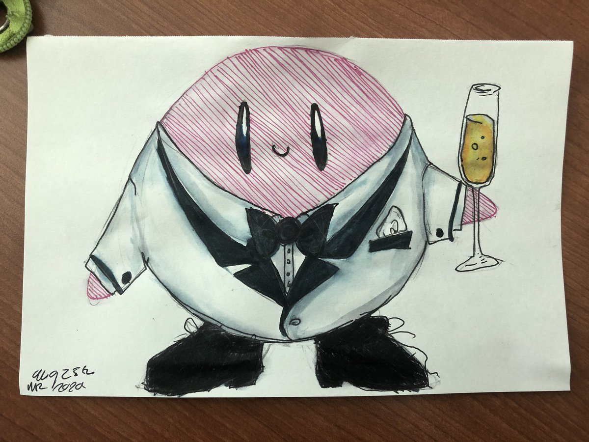 KirbyBut_'s tweet photo. kirby but hes at a very fancy party https://t.co/nd0P09Tq2w
