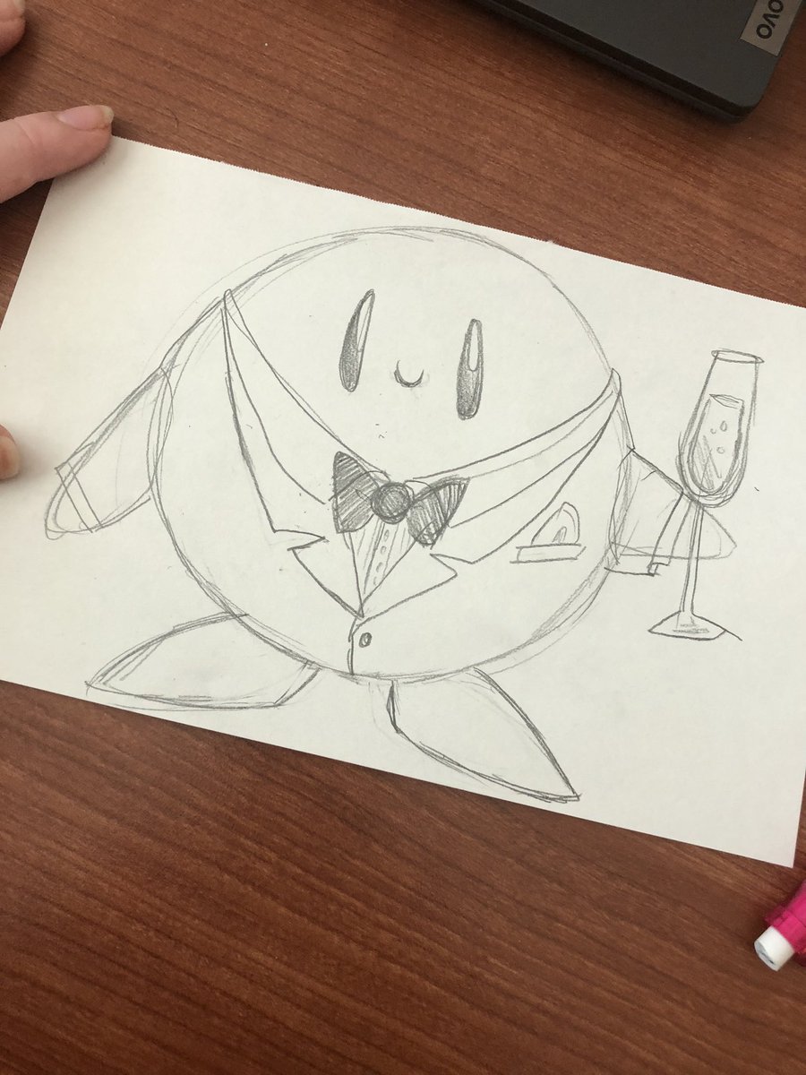 KirbyBut_'s tweet photo. kirby but hes at a very fancy party https://t.co/nd0P09Tq2w