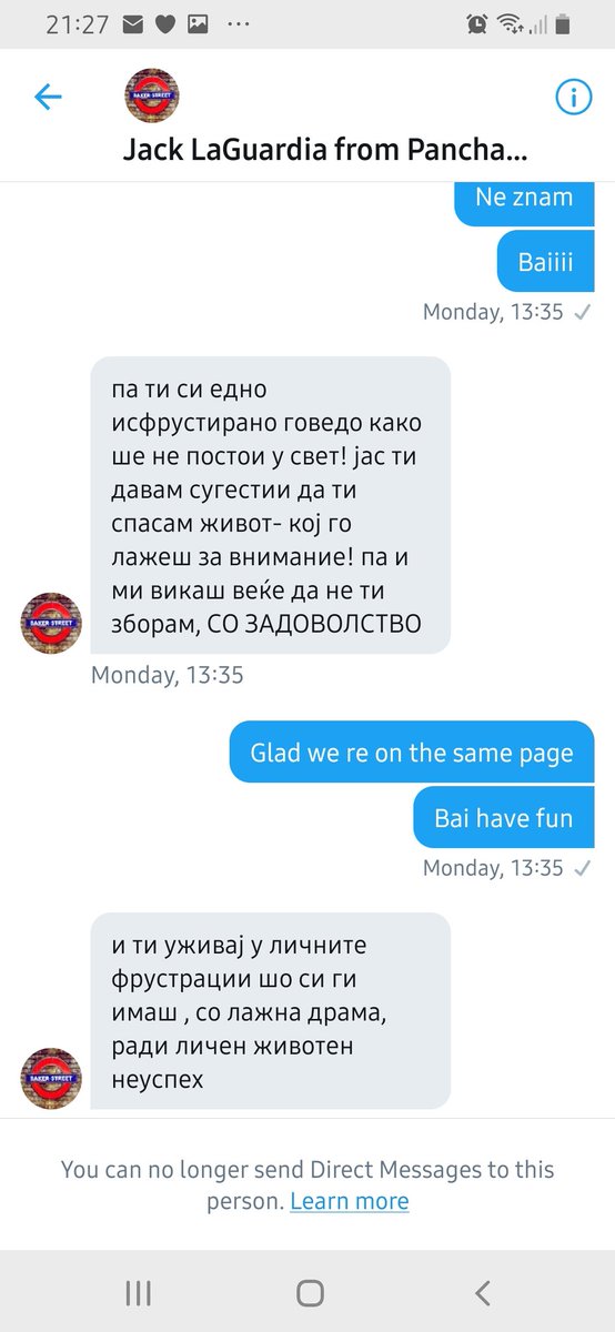 Пробуваш да одбегнеш кавги и вреѓање и со убаво, ама некои луѓе се едноставно премногу огорчени за да знаат подобро. Фала ти што ме повреди, if it makes you happy, so be it.