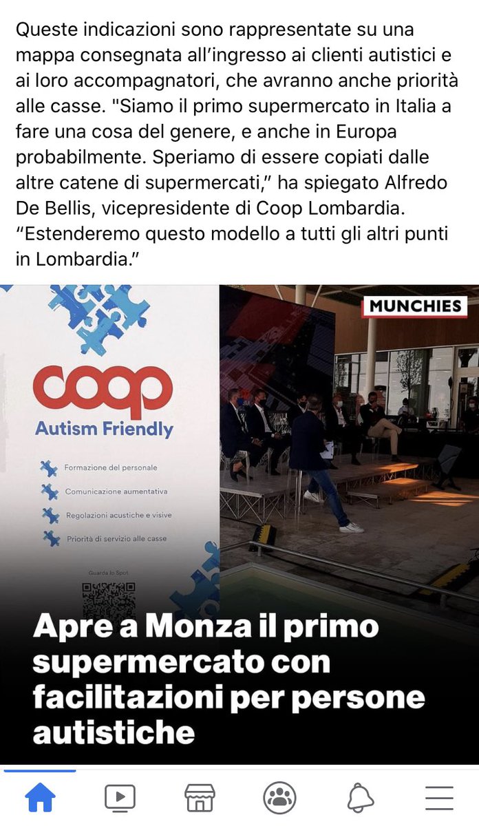 Il 10 settembre ha aperto a Monza il primo supermercato per persone autistiche. Al progetto di COOP hanno collaborato due associazioni. 
I dettagli lì trovate qui.