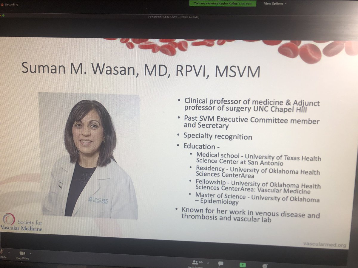 heatherlgornik's tweet photo. Congrats to Dr Suman Wasan a warrior for vasc med subspecialty recognition on her FSVM designation @SVM_tweets #svm20 https://t.co/MJ0ODvJ1yw