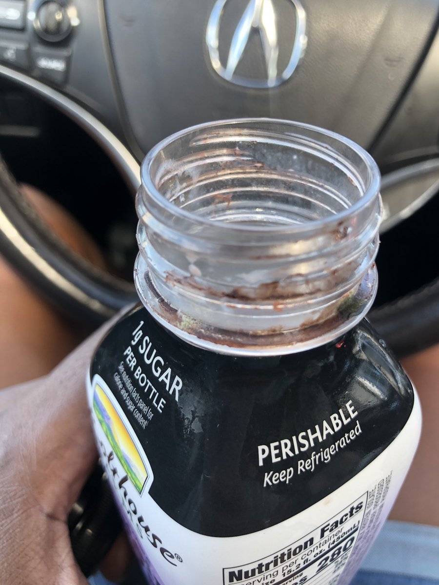 SuezannaJ's tweet photo. I just bought this @BolthouseFarms drink from @Target and it had mold all over the rim of the bottle... sad part is I didn’t notice it until I drank out of it... now I don’t feel well... 🤢 https://t.co/3MrThuBsPc