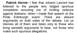 Those watching the debate will have noted Mr Harvie’s insistence that only certain people should be permitted a voice in the democratic process while he freely smears those who disagree.