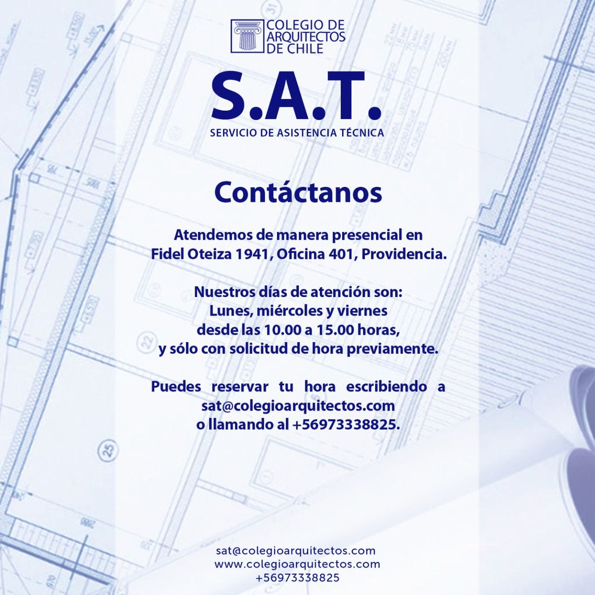 ⚒️ ¿Necesitas acceder a servicios de regularizaciones, ampliaciones, fusiones, subdivisiones u obras nuevas a precios económicos? 

Conoce la labor que realiza nuestro Servicio de Asistencia Técnica (SAT) en 26 comunas de la R.M. y 5 ciudades de Chile.

📞 ¡Contáctanos!