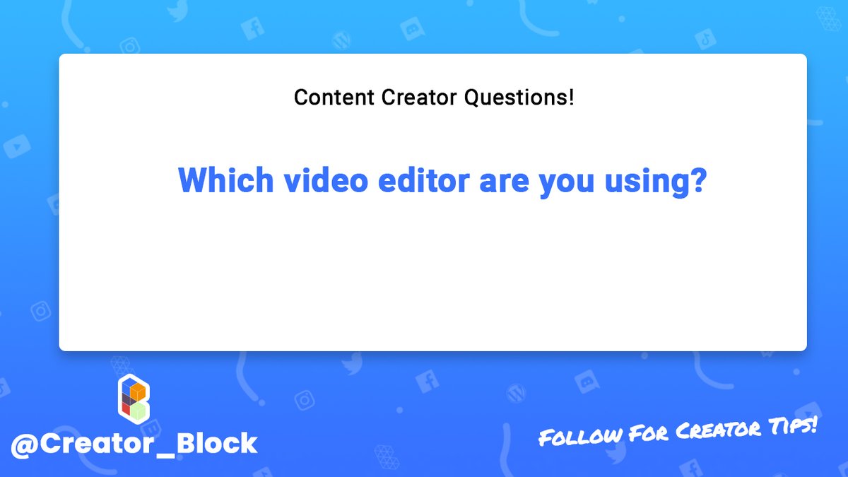 creator_block's tweet image. Which video editor are you using? Comment below!

#youtubers #youtube #ContentCreator