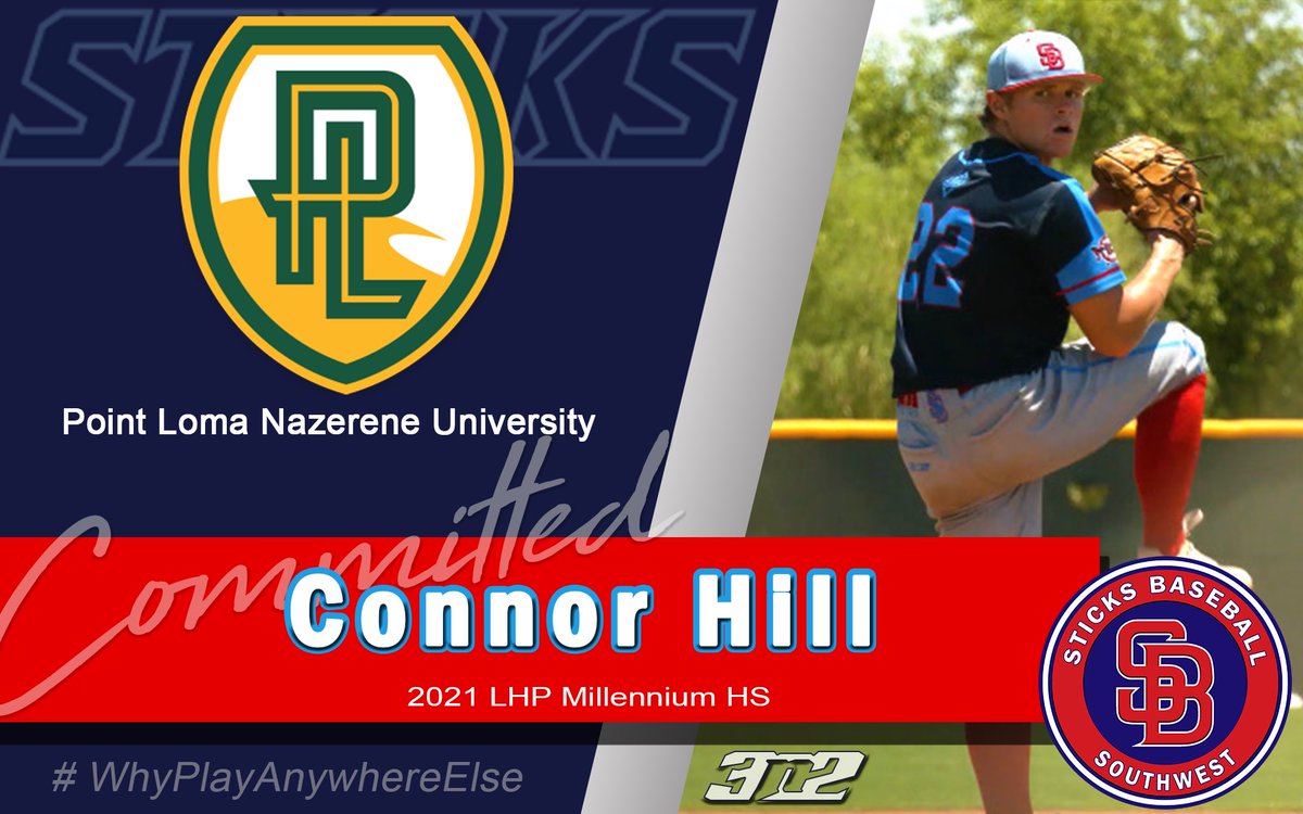 Congratulations to Sticks SW 2021 LHP <a href="/c0nnorhill/">Connor H¡ll</a> from Millennium HS on committing to <a href="/PLNUBaseball/">PLNU Baseball</a> Connor has been a big part Sticks SW program. We are very proud of him.
<a href="/Brewsterc29/">Chase Brewster</a> <a href="/AR_Sticks/">Sticks Baseball</a>   @PBRArizona  <a href="/PerfectGameUSA/">Perfect Game USA</a> @JBrownPG <a href="/Rocky_King_8/">Rocky King</a> <a href="/finntastic360/">John Finn</a> <a href="/CoachJames_3/">Justin James</a>