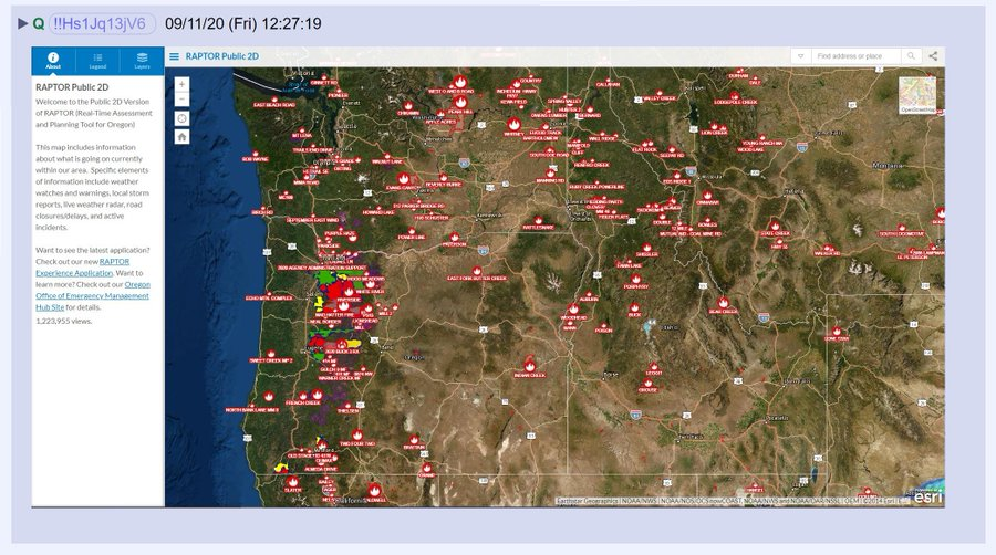 3) Yesterday, Q posted a map showing wildfires in the western U.S.