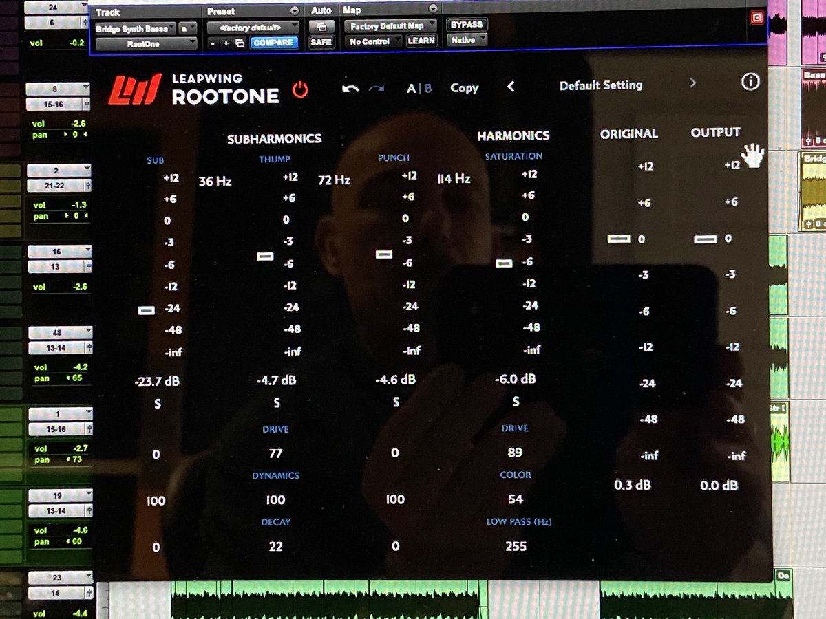 Loving this RootOne plugin. Subharmonics and Saturation all in one. ⁦<a href="/leapwingaudio/">leapwingaudio</a>⁩,