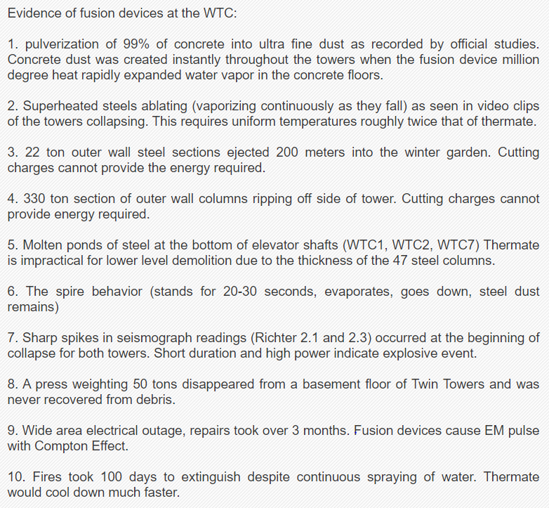 July 2006 David Shaw wrote "open letter" to Prof Jones seeking "expert comments" on "the hypothesis that directed energy fusion devices" were used at WTC b/c thermate couldn't begin to explain expanded 23-point list of fusion evidence that FME had provided Shaw35/