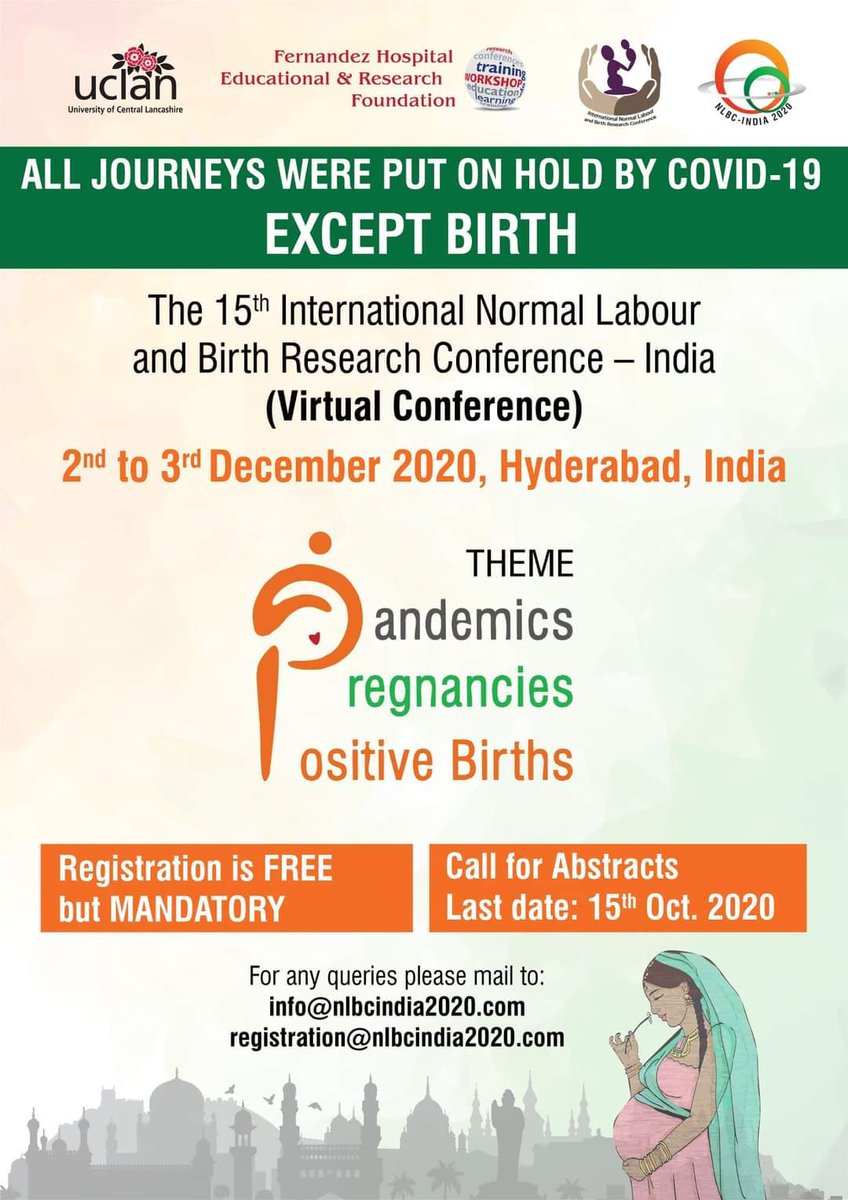 hannahdahlen's tweet photo. Good news everybody, the much anticipated Normal Labour&amp; Birth Conference that was to be help in India 🇮🇳 in Oct 2020 will now be held online and free on the 2nd and 3rd December. Get your abstracts in by 15th October and make sure you register. Thanks @evitafernandez6 &amp;team👏🏽👏🏽 https://t.co/iQFDBukWHd