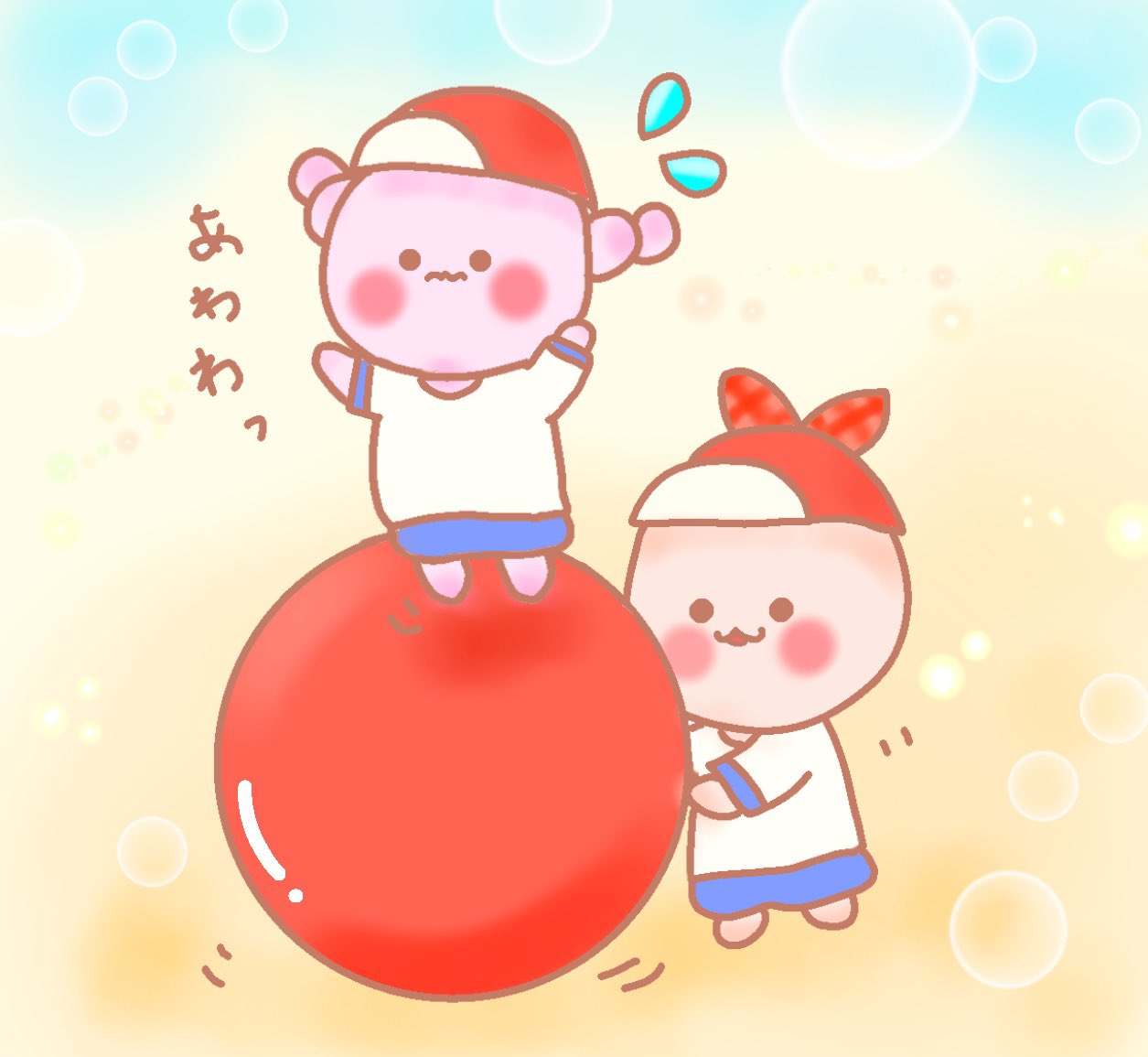 こいちご おはようございます ๑ ˊ ˋ๑ 大玉ころがし っ っｺﾛｺﾛ あわわっヾ W ﾉ イラスト好きさんと繋がりたい 絵描きさんと繋がりたい T Co 2l8ysczf8m Twitter