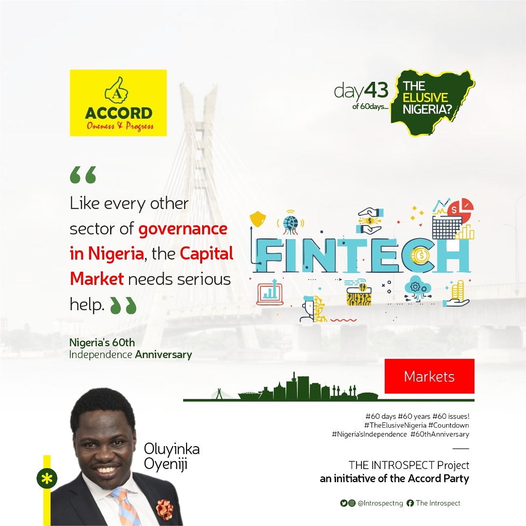 OluOfLagos23's tweet photo. Like every other sector of governance in Nigeria, the Capital #Market needs serious help.
#TheElusiveNigeria
#60years
#60days
#60issues
#Nigeria π³π¬
#TheCountdown https://t.co/5X9Sf0RXo5